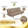 Sofá Cama Silver 3 Lugares Linho Capuccino 1,92 - 6