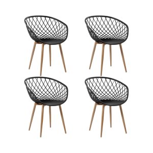 Cadeira Clarice Nest Wood com Apoio de Braço - Preto - 4