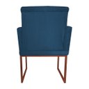 Ver imagem 3 de Poltrona Klara Suede Azul Royal Base Metálica Cobre - Vallisa Decor