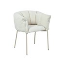 Ver imagem 3 de Cadeira para Sala de Jantar Joy Estofada com Base de Aço Bege/Fendi