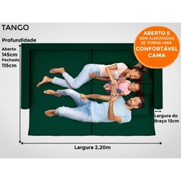 Sofá Tango 2,20M Sem Caixa, Retrátil e Reclinável Velosuede Verde - Netsofás - 9