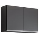 Ver imagem 1 de Armário Aéreo de Geladeira 2 Portas 80 Cm Irís Preto