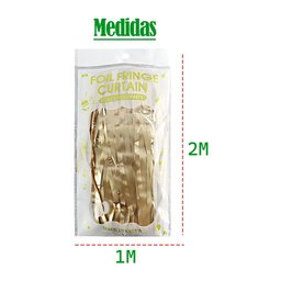 Cortina Metalizada Fitas para Decoração Dourada - 2
