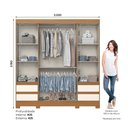Ver imagem 2 de Guarda Roupa Roupeiro Casal Bernardi B383 Briz 4 Portas 4 Gavetas Cinamomo Off White Henn