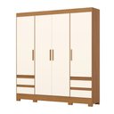 Ver imagem 4 de Guarda Roupa Roupeiro Casal Bernardi B383 Briz 4 Portas 4 Gavetas Cinamomo Off White Henn
