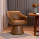 Ver imagem 2 de Cadeira de Mesa de Jantar Jade Base Cone Giratória Corano Caramelo - Nexta Casa