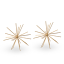 Ver imagem 1 de Kit 2 Escultura de Mesa Decorativa Ouriço De Ferro Pintura Dourado