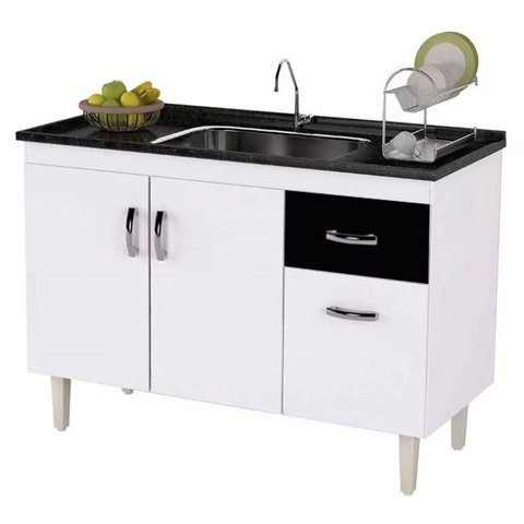 Balcão de Pia Gabriela 120 Cm Branco Flex - Ajl
