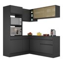 Ver imagem 3 de Armário de Cozinha Completa de Canto com Rodapé Veneza Multimóveis MP2098.895 Preto