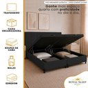 Ver imagem 6 de Cama Box com Baú King Royal Sleep Bipartido Suede Preto 192cm Royal Sleep
