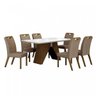 Conjunto Sala de Jantar Mesa Tampo de Vidro Branco 6 Cadeiras Verona Leifer - 2