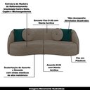 Ver imagem 4 de Conjunto Decorativo Sofá 240cm e Poltrona Clarke com Puff Round Veludo Bege - Gran Belo