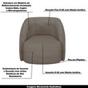 Ver imagem 5 de Conjunto Decorativo Sofá 240cm e Poltrona Clarke com Puff Round Veludo Bege - Gran Belo