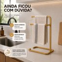 Ver imagem 7 de Suporte Porta Toalha Dourado de Rosto Duplo para Bancada de Banheiro Lavabo - Édecasamóveis