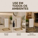 Ver imagem 3 de Suporte Porta Toalha Dourado de Rosto Duplo para Bancada de Banheiro Lavabo - Édecasamóveis