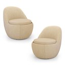 Ver imagem 1 de Kit 02 Poltronas Orgânicas Living Memphis Fixa Linho Bege - Abmaza