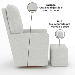 Cadeira Amamentação Puff Balanço Alta Quarto Bebe Boucle Bia - 3