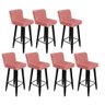 Kit 07 Banquetas Lara Rose Com Pés Preto - 1