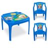 KIT DIDATICO MESINHA INFANTIL COM PORTA LABIS E COPO 2 CADEIRAS MESA DE ESTUDOS EDUCATIVA AZUL - 1