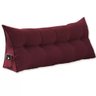 Almofada Para Cabeceira Encosto Apoio Lombar Spot 160cm com Porta Celular Suede - Desk Design Vermel - 9