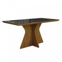 Ver imagem 2 de Conjunto Sala de Jantar Mesa Tampo de Vidro Preto Creta 4 Cadeiras Olímpia Leifer