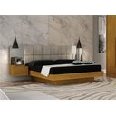 Ver imagem 1 de Cama Casal com Espelho Painel Estofado - Braga - Leifer Móveis