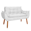 Ver imagem 3 de Sofá 2 Lugares Orgânico Bouclê Off White - Balaqui Decor Cor:bege