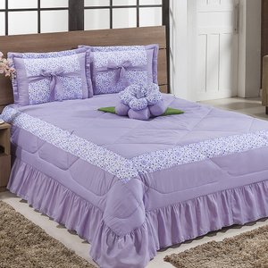 Kit Cobre Leito Amazonas Casal Super King 04 Peças - Lilás