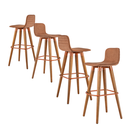 Ver imagem 2 de Kit 4 Banquetas Linea Base Madeira Cozinha Bar Bancada Alta:terracota/cobre
