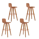 Ver imagem 3 de Kit 4 Banquetas Linea Base Madeira Cozinha Bar Bancada Alta:terracota/cobre