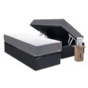 Ver imagem 1 de Conjunto Box Baú Solteiro: Colchão Espuma Herval D28 Singlecore + Base Crc Suede Gray (88x188)