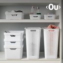 Ver imagem 4 de Cestos Organizadores com Tampa ou 47l para Roupas Lavanderia 2un Brancos Área de Serviço