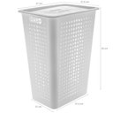 Ver imagem 3 de Cestos Organizadores com Tampa ou 47l para Roupas Lavanderia 2un Brancos Área de Serviço