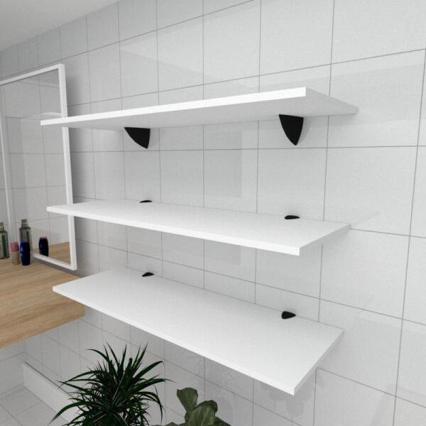 Kit Com 3 Banheiro Mdf Sup Tucano Branco 90X30 Pratbnb03 | MadeiraMadeira