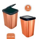Ver imagem 3 de Lixeira Cesto 9 Litros com Tampa Click Label – Praticidade e Estilo em Tom Metalizado Cor:vermelha M