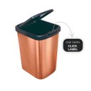 Ver imagem 4 de Lixeira Cesto 9 Litros com Tampa Click Label – Praticidade e Estilo em Tom Metalizado Cor:vermelha M