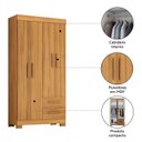 Ver imagem 6 de Guarda-Roupa com 4 Portas e 2 Gavetas Marrom/Freijó