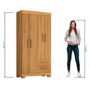 Ver imagem 5 de Guarda-Roupa com 4 Portas e 2 Gavetas Marrom/Freijó