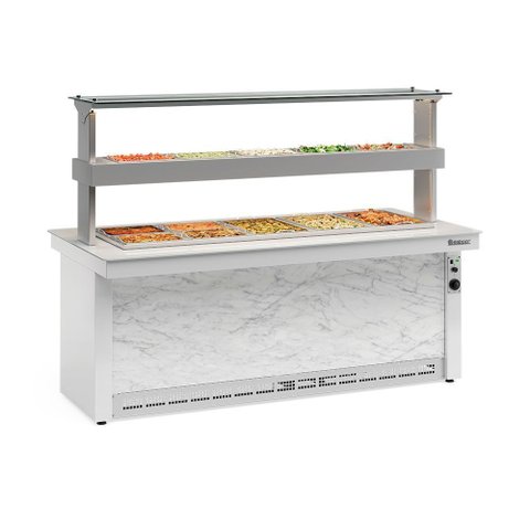 Buffet Quente e Refrigerado GBTR200 Branco e Mármore Gelopar 220V
