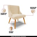 Ver imagem 7 de Kit 6 Cadeiras Decorativas Sala de Jantar Pés Palito de Madeira Firenze Suede Bege/natural G19