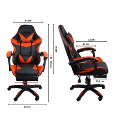 Cadeira Gamer Stillus Ergonômica com Apoio para Os Pés - Vermelho - 9