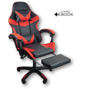 Ver imagem 1 de Cadeira Gamer Stillus Ergonômica com Apoio para Os Pés - Vermelho + E-book