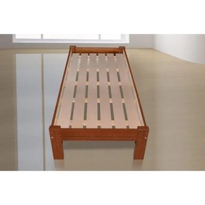 Cama de Solteiro Turca Barion de Madeira Maciça Angelim Pedra/Tauari Mel