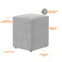 Ver imagem 2 de Puff Quadrado Decorativo Sala De Estar L02 Bouclê Cinza - Lyam Decor