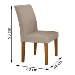 Conjunto Sala de Jantar Mesa Tampo de Vidro Branco Creta 4 Cadeiras Olímpia Leifer - 4