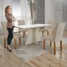 Conjunto Sala de Jantar Mesa Tampo de Vidro Branco Creta 4 Cadeiras Olímpia Leifer - 5