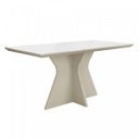 Ver imagem 2 de Conjunto Sala de Jantar Mesa Tampo de Vidro Branco Creta 4 Cadeiras Olímpia Leifer