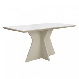 Conjunto Sala de Jantar Mesa Tampo de Vidro Branco Creta 4 Cadeiras Olímpia Leifer - 2