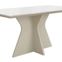 Ver imagem 6 de Conjunto Sala de Jantar Mesa Tampo de Vidro Branco Creta 4 Cadeiras Olímpia Leifer