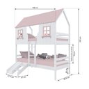 Ver imagem 3 de Beliche Casinha Encantada com Kit Escada/ Escorregador Madeira Maciça Branco/ Rosa Megamobilia